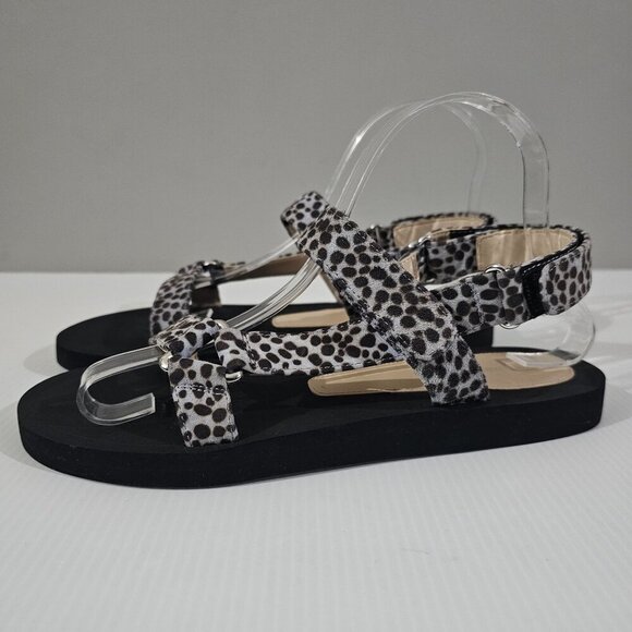 NEW Stuart Weitzman Vail Sport Sandal Periwinkle Mini Leopard Suede Size 8 - Picture 1 of 14